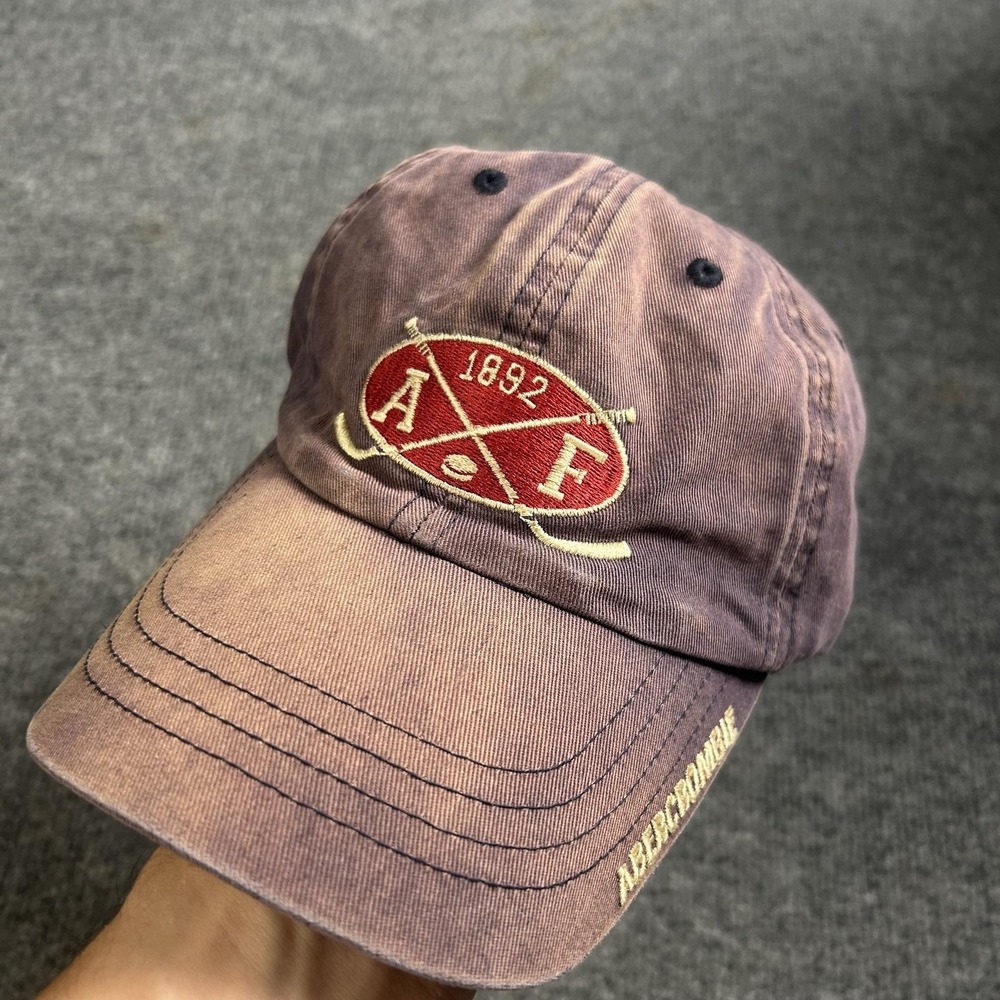 Abercrombie & Fitch Hat Cap Strap Back One Size faded Hockey Embroidered Mens